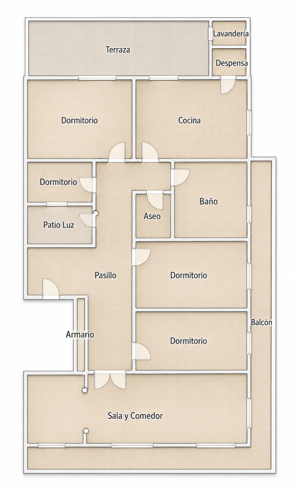 Spacious Corner Apartment with Terrace in the Centre of Oliva