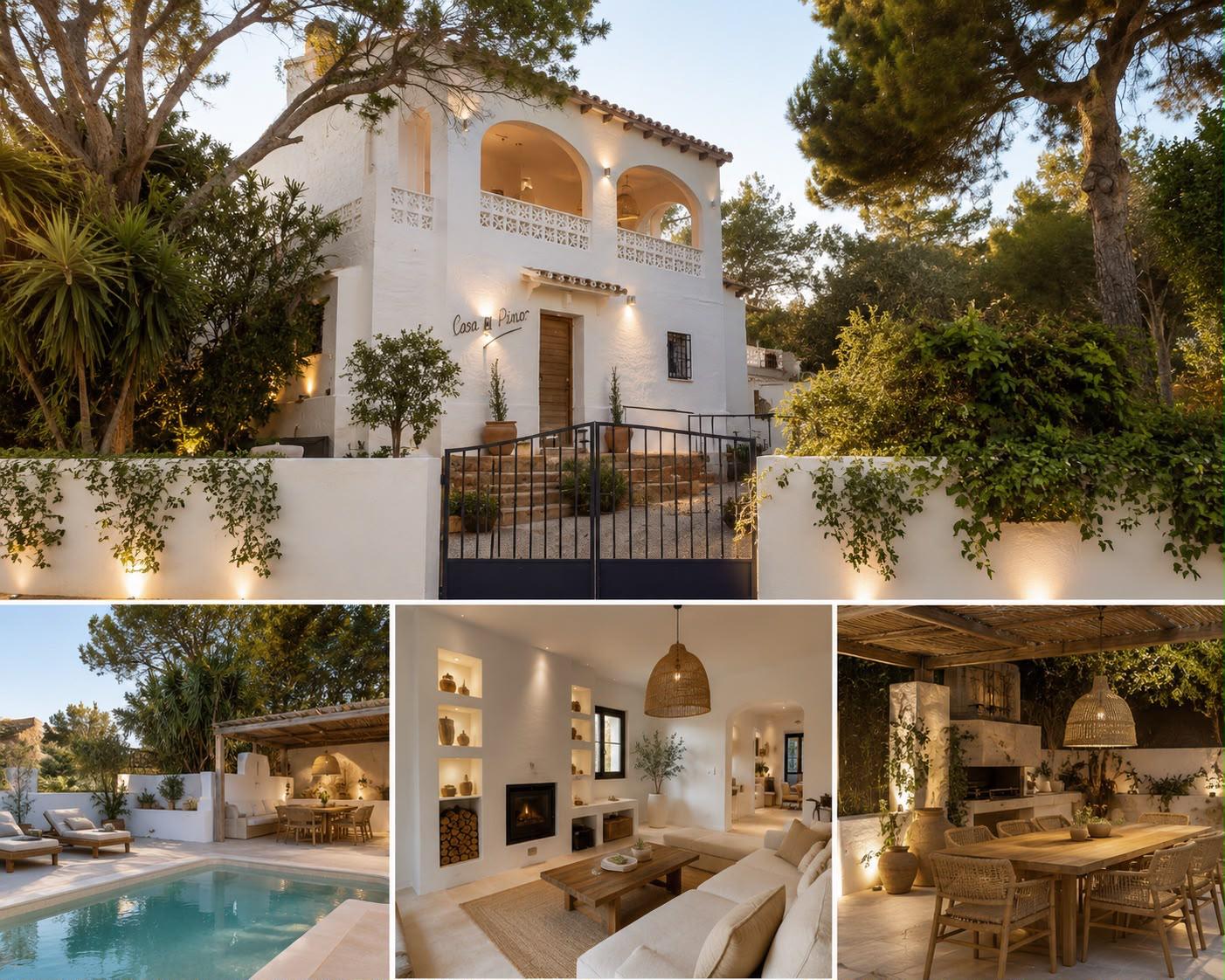 Oportunidad de renovación con tres casas independientes y vistas al mar en Covatelles, Jávea.